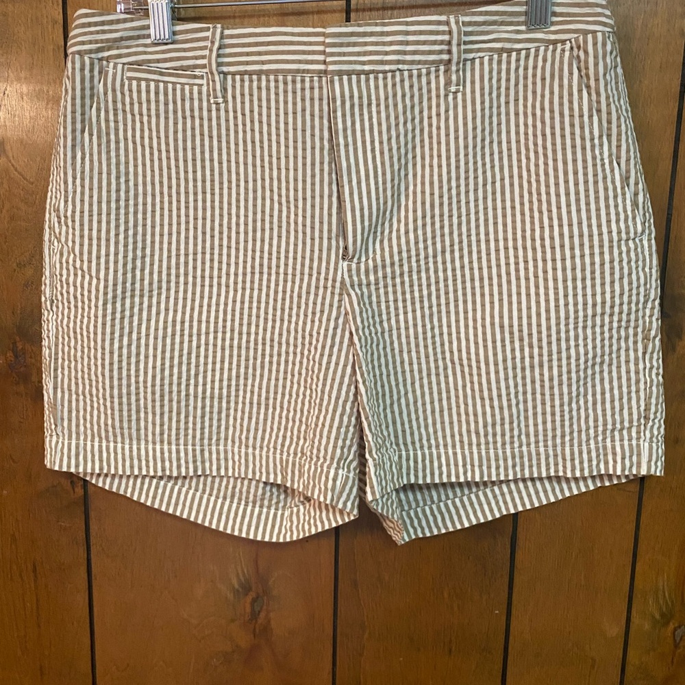 a new day Women’s Beige and White Striped Shorts - Picture 1 of 3